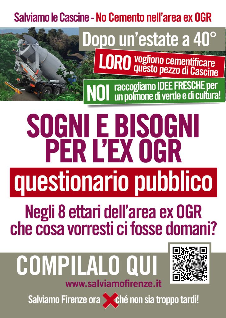 Questionario Salviamo le Cascine- superate le 1.000 risposte